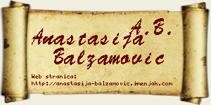 Anastasija Balzamović vizit kartica
